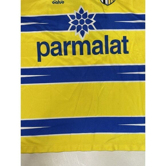 VINTAGE Calvo Parma AC 18 Jersey Men XL Soccer Futbol Yellow Parmalat - Picture 3 of 8